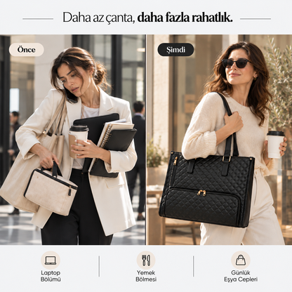 Modivra® 3’ü 1 Arada Deri Tote Çanta