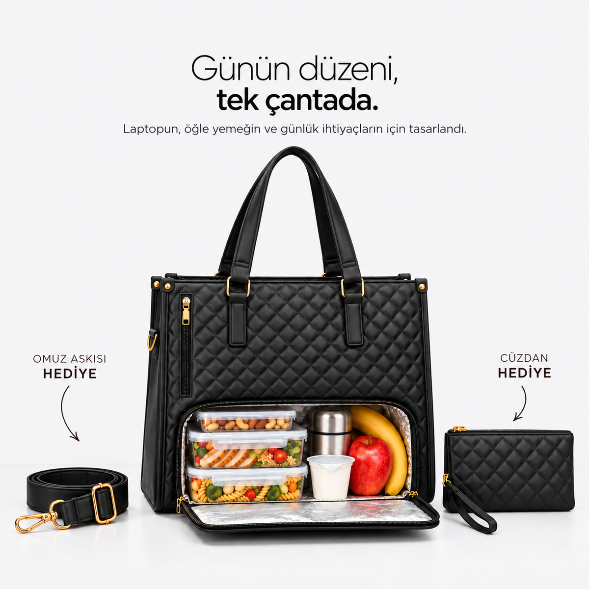 Modivra® 3’ü 1 Arada Deri Tote Çanta