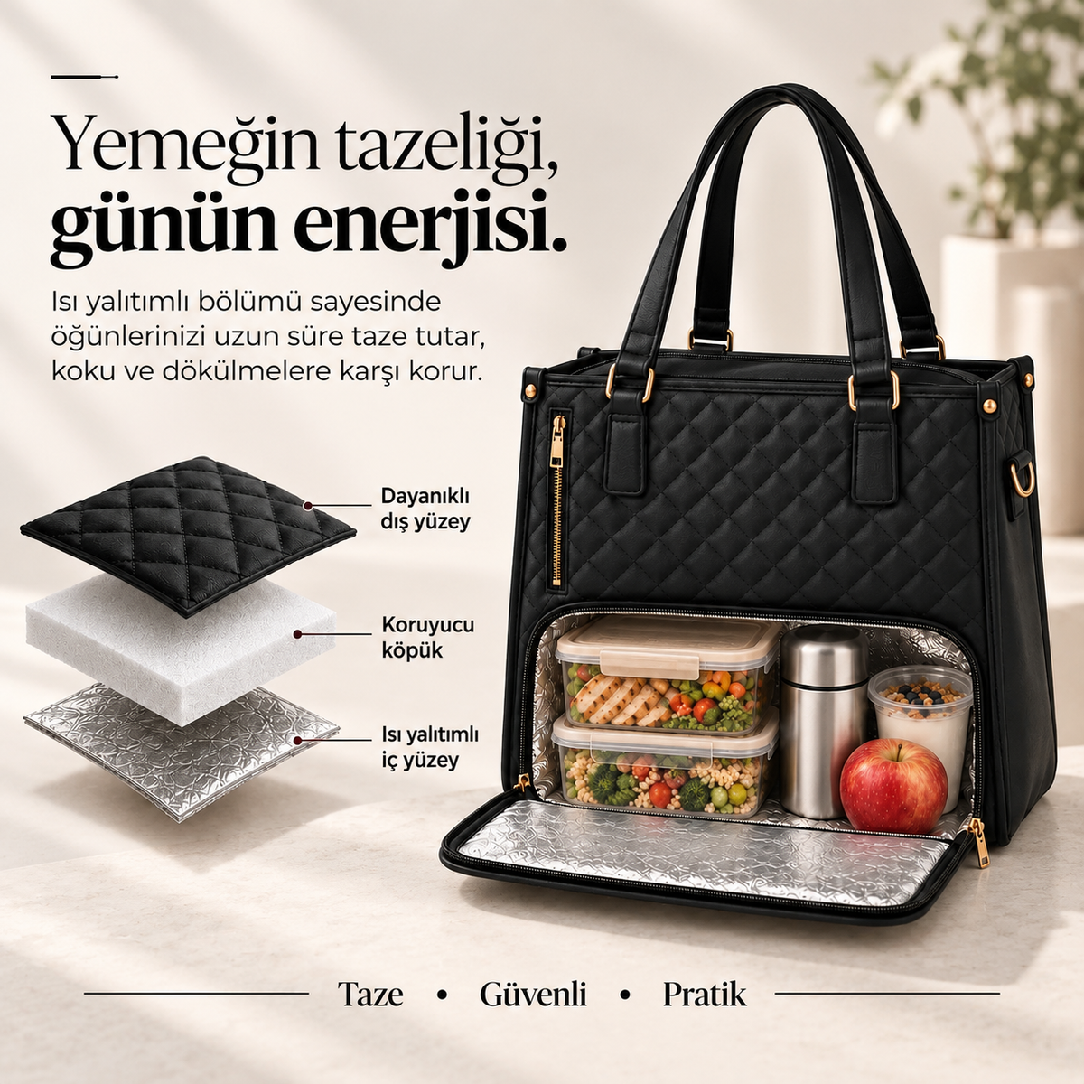 Modivra® 3’ü 1 Arada Deri Tote Çanta